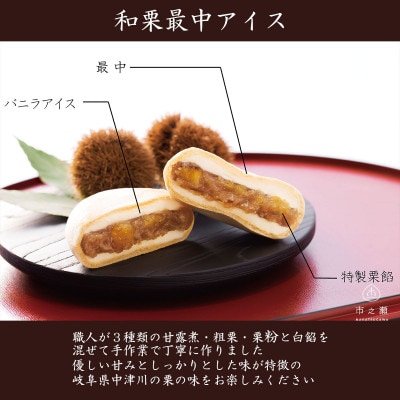 【中津川市之瀬】　和栗最中アイス　8個入