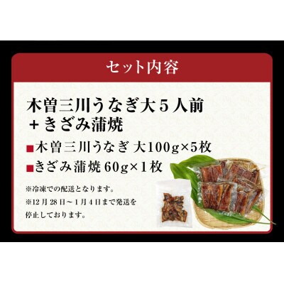 木曽三川うなぎ大5人前+きざみ蒲焼 ba07
