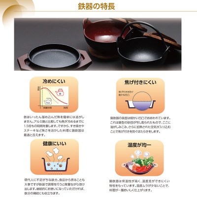 トキワ鉄器　ステーキ皿&ハンドル付き(樹脂台)IH対応　WP304S丸判小17cm　028-1372