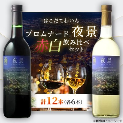 プロムナード(夜景)　720ml　飲み比べ12本セット(赤6本・白6本)