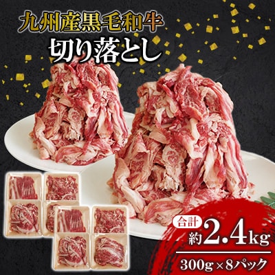 【九州産黒毛和牛】切り落とし 約2.4kg 300g×8パック 小分け