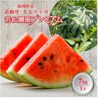 福岡県北九州市若松産【優等品】潮風プレミアム西瓜約7kg (1玉入り)【2026年7月下旬より発送】