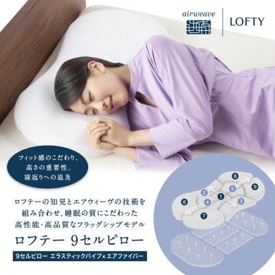 (エアウィーヴグループ) ロフテー 「9セルピロー エラスティックパイプ×エアファイバー」2号