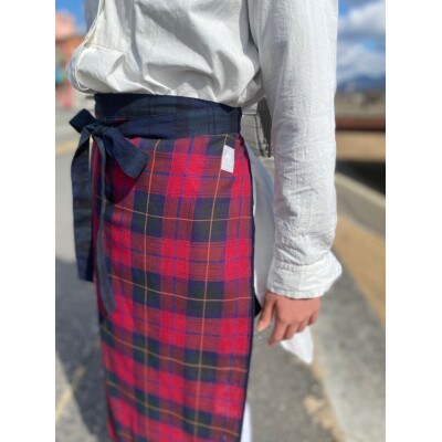 播州織トリプルガーゼ　まえかけ(赤)