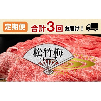 【毎月定期便】【神戸牛 牝】いろんな神戸ビーフを味わう《松竹梅》定期便コース　合計2,9kg全3回