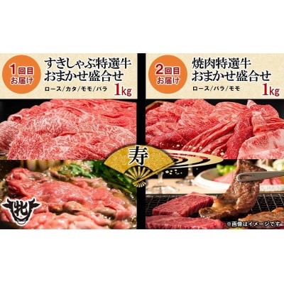 【毎月定期便】【神戸牛 牝】贅沢に神戸ビーフを堪能《寿》定期便コース　合計3,5kg全4回