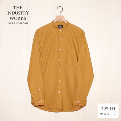 播州織綿バンドカラーシャツ(TIW144/LL)