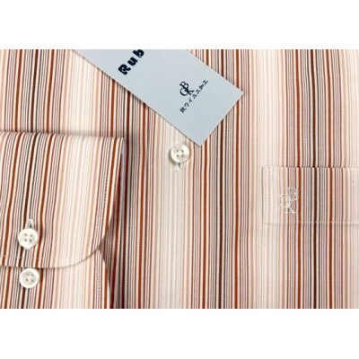 播州織抗ウイルスシャツ　ストライプピンク　サイズ:M　長袖/メンズ/1着