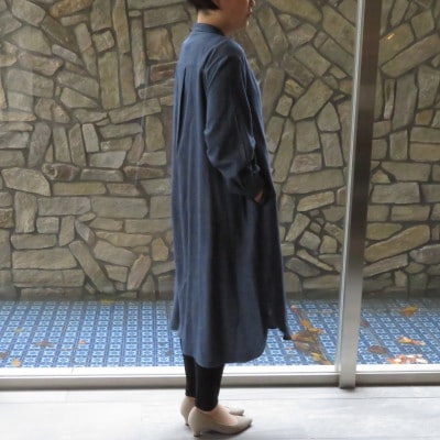 播州織 オーガニックコットンとヤクウールのロングシャツ