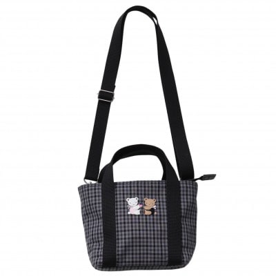 【ふるさと納税限定・西脇市】ファミリア(familiar)ショルダーバッグ　黒系チェック(XS)