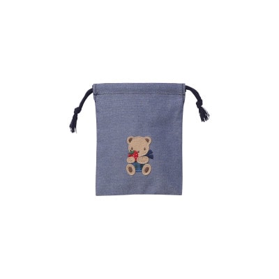 【ふるさと納税限定・西脇市】ファミリア(familiar)　巾着3点セット　青系チェック(XB)