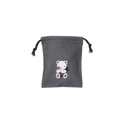 【ふるさと納税限定・西脇市】ファミリア(familiar)　巾着3点セット　黒系チェック(XS)