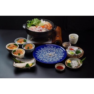 贈答用対応お届けオーダーメイド!とらふぐ刺身と鍋セット3～4人前(白子・茶漬け付)×5
