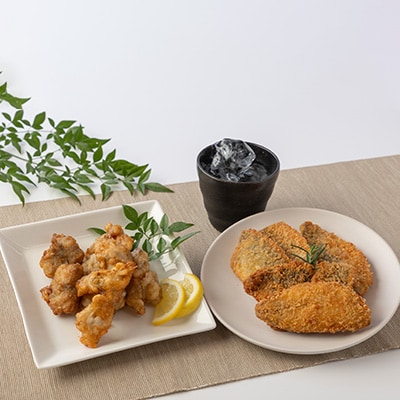 【冷凍のまま電子レンジで3分!】アジフライ&とらふぐアラ唐揚げセット