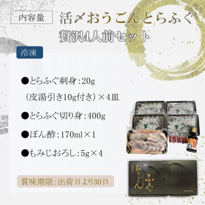 活〆おうごんとらふぐ贅沢4人前セット