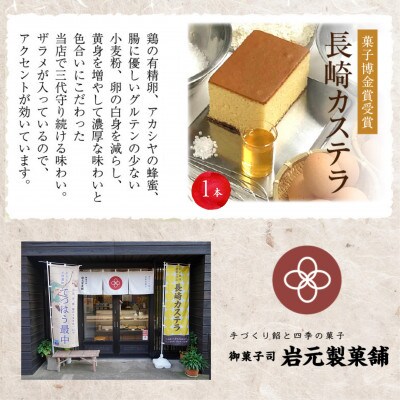 【2025年6月中旬発送】第19回全国菓子大博覧会で金賞受賞の「長崎カステラ」1本