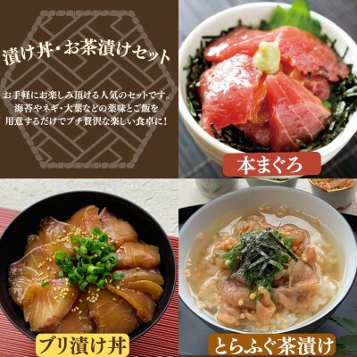 松浦市鷹島産本まぐろ・とらふぐ・ぶりの贅沢丼 3種セット(各1P)