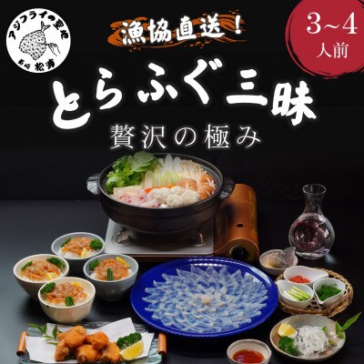漁協直送 とらふぐ三昧贅沢の極み3～4人前