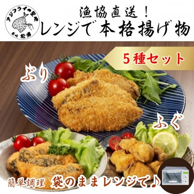 漁協直送　忙しいあなたに簡単調理!　袋のままレンジで本格揚げ物5種セット