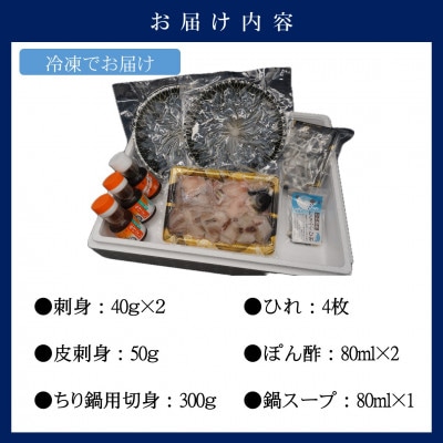 漁協直送!贅沢に刺身を味わう　とらふぐ刺身とちり鍋セット2～4人前