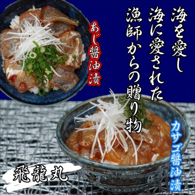飛龍丸漁師直伝「カサゴの塩麹漬」「カサゴの醤油漬」「アジの醤油漬」5袋セット