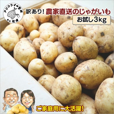 訳あり!　農家直送のじゃがいも　お試し3kg