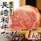 【厳選部位】【A4～A5】長崎和牛サーロインブロック　約1kg(松浦市)