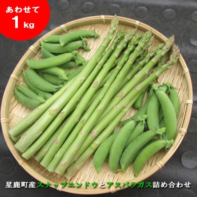 【春をお届け2027年3月限定】星鹿町産スナップエンドウとアスパラガス詰め合わせ1kg