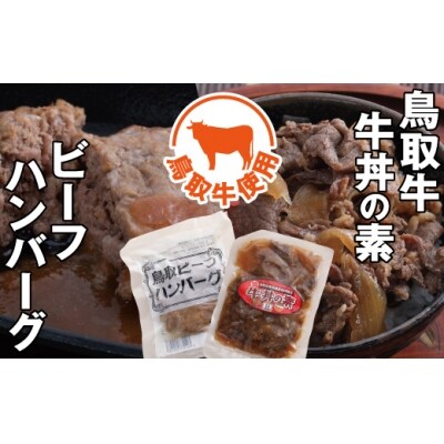 とりちく牛丼の素・鳥取ビーフハンバーグ詰め合わせ | ふるさと納税のお礼品