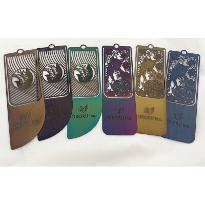 ORORUステンレスブックマーク 6枚1セット(猫柄3枚&すずらん柄3枚)