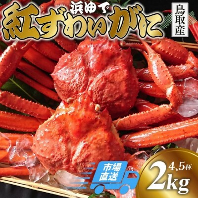 鳥取から直送! 釜茹で 紅ズワイガニ2kg(4～5杯) 未冷凍【ボイル】