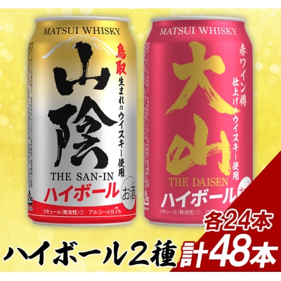 【松井酒造】マツイハイボール缶 2種(山陰ハイボール、大山ハイボール) 350ml 48缶セット