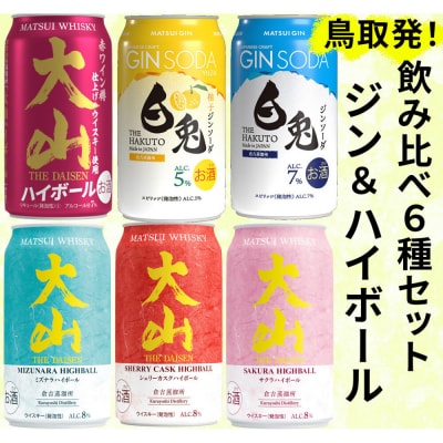 マツイハイボール4種+白兎ジンソーダ2種 アソート350ml ×6本セット