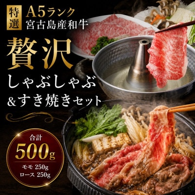 宮古島産和牛 贅沢しゃぶしゃぶ&すき焼きセット 約500g(モモ250g・ロース250g)