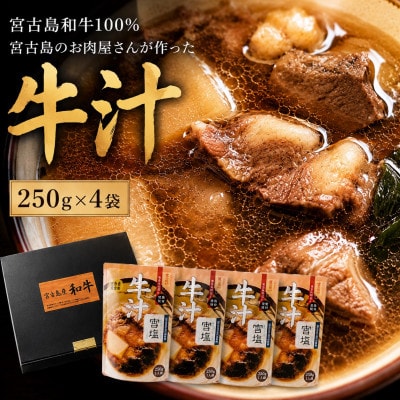 宮古島和牛100% 宮古島のお肉屋さんが作った牛汁250g×4袋