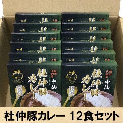 秋田 中仙の杜仲豚カレー 中辛 12食セット
