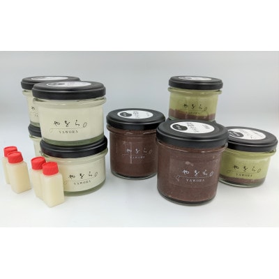 やをらの発酵スイーツ2種セット(9個)B[発酵あずき2種×1,雪国ぷりん2種計7]
