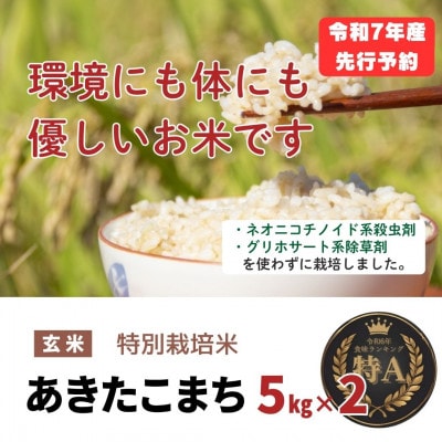 令和7年産「特別栽培米あきたこまち」玄米5kg×2袋(計10kg) おこめのさわた 秋田県産