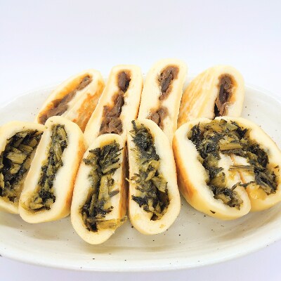【冷凍】安曇野　手作りおやき　野沢菜×8個　なす×7個　15個セット