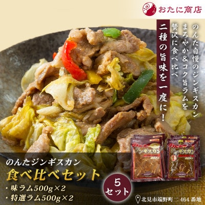 【ジンギスカン食べ比べ!】のんたジンギスカン食べ比べ　味ラム・特味ラム　各500g×2袋×5セット