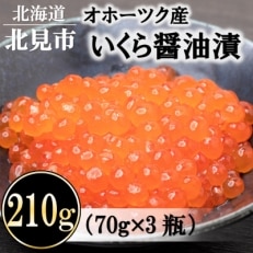 【2024年10月中旬発送】北海道オホーツク産 いくら醤油漬(70g&times;3瓶・箱入・冷凍)