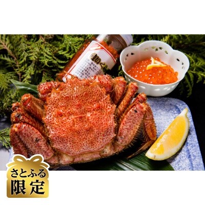 【さとふる限定】人気の茹で毛蟹&いくら醤油漬けセット