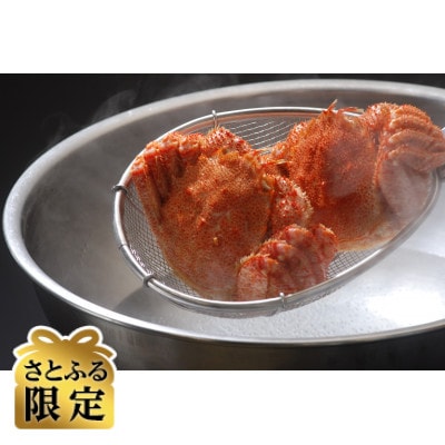 【さとふる限定】旬の3代目漁師のお勧め流氷海明けの活〆茹で毛蟹2尾で約1kgセット