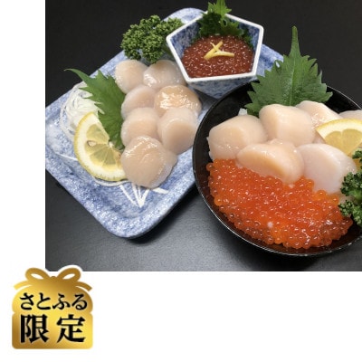 【さとふる限定】刺身ホタテ&いくら醤油漬け&大粒しじみ貝セット