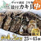 【さとふる限定】サロマ湖産殻付き2年牡蠣　中　約4.2kg(約25個～45個)
