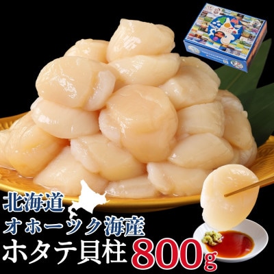 北海道オホーツク海産　ホタテ貝柱　800g　生食用(約40～80玉)