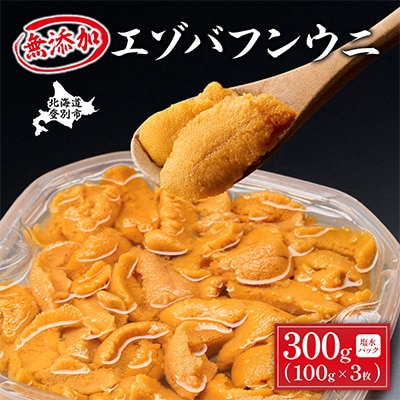 無添加 塩水蝦夷ばふんうに 100g×3p