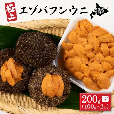 蝦夷ばふんうにパック詰 100g×2枚