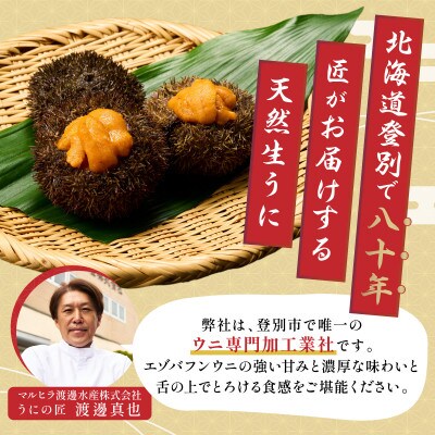 北海道登別近海産　無添加 塩水蝦夷ばふんうに　100g×1p