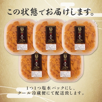 北海道登別近海産　無添加 塩水蝦夷ばふんうに　100g×5p